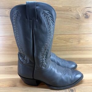 Olathe Mens Western Boots 11.5 EEE Gray Leather Cowboy Handmade USA